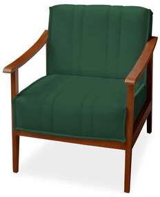 Poltrona Decorativa Vincenzza Veludo Verde Bandeira