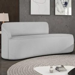 Sofá 3 Lugares Para Sala 180cm Orgânico Wendi Linho Cinza I01  - Mpoze