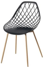 Cadeira Frank Preta Pes Bege - 50067 Sun House