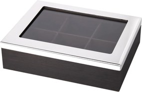 Caixa de chá c/tampa - Prata  Prata