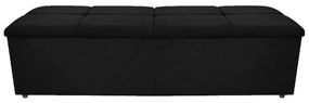 Calçadeira Munique 160 cm Queen Size Suede Preto - ADJ Decor