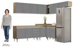 Armário de Cozinha Modulado de Canto 7 Peças CP22 Balcão sem Tampo Cas