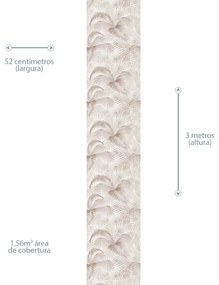 Papel de Parede Floral Folhas de Palmeira Vintage 0.52m x 3.00m