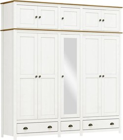 Guarda Roupa Bipartido 10 Portas Madeira Maciça Osiris Branco/Freijó - G74 - Gran Belo