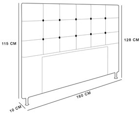 Cabeceira Stambul Para Cama Box Queen 160 cm Suede Grafite - D'Rossi
