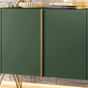 Balcão Aparador Buffet Pé Metal Lossy H01 - D'Rossi - Verde Pistache