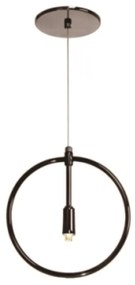 Pendente Ring Ø22X2Cm Circle Metal Aluminio 01Xg9 - Old Artisan Pd-560... (GRAFITE / COBRE BRILHO)