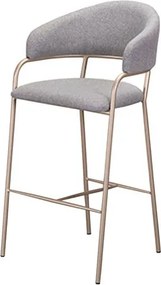 Banqueta Alina Alta Trama Gray Base Champagne - 77186 Sun House