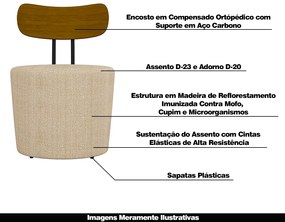 Kit 2 Poltronas Decorativas Addams Linho Champagne G45 - Gran Belo