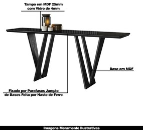 Aparador Decorativo 180cm Shuri Preto/Ébano G13 - Gran Belo