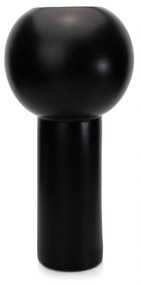 Vaso Decorativo Cilíndrico em Cerâmica Preto 32,5x16x16 cm - D'Rossi