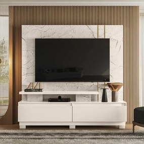 Home Theater Braun MDP 2 Gavetas até 75 Calacata/OffWhite G97 - Gran Belo
