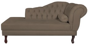 Recamier Diana 185cm Lado Esquerdo Suede Marrom - ADJ Decor