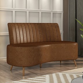 Sofá Living Decorativo 2 Lugares 1,60M Katara Marrom Corino G33 - Gran Belo