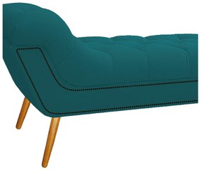 Calçadeira Estofada Veneza 160 cm Queen Size Suede Azul Turquesa - ADJ Decor