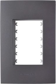 Placa Suporte 3 Módulos 4x2 Grafite Inova Pro Class