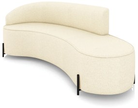 Sofá 4 Lugares Orgânico 220cm Pé Ferro Preto Morgan Linho D03 - D'Rossi - Bege