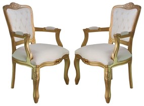 Conjunto 02 Poltronas Luis Xv - Wood Prime 647608 Liso