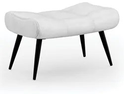 Puff Decorativo Para Sala de Estar Pés Palito Lord Sintético Branco -