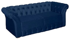 Namoradeira Sofá 2 Lugares Chesterfield Capitonê 186cm Veludo Azul - Sheep Estofados - Azul escuro