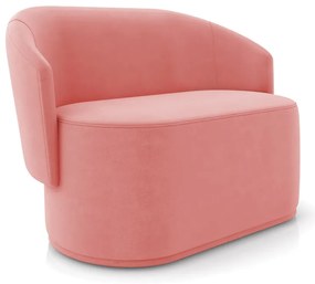 Sofá 2 Lugares Namoradeira Orgânica para Sala Malu Suede M11 - D'Rossi - Rose