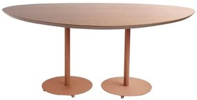 Mesa Jantar Orgânica Grande Aço Terracota Tampo Cumaru Amarelo 180cm - 74787 Sun House
