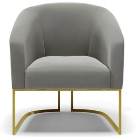Poltrona Decorativa Industrial Dourado kit 2 Stella Suede D03 - D'Rossi - Grafite