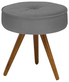 Puff Decorativo Julia Redondo Suede Grafite - D'Rossi