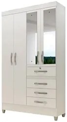 Guarda Roupa Solteiro Sobral 4 Portas Branco/Rosa/Azul/Lilás - Moval