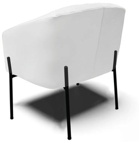 Poltrona Decorativa Pé de Ferro Preto Kit 2 Stella Sintético D03 - D'Rossi - Branco