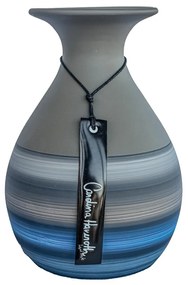 Vaso Bojudo com aba decorativo em Cerâmica 15X39X15 - Lagunas Fosco Kleiner