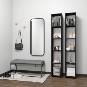 Estante Armário Livreiro Nichos Prateleiras Decoração Preto