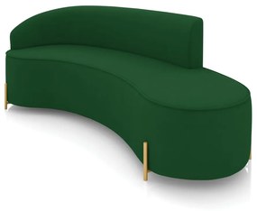 Sofá 4 Lugares Orgânico 220cm Pé Dourado Morgan Suede D03 - D'Rossi - Verde