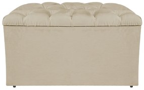 Calçadeira Estofada Liverpool 90 cm Solteiro Corano Bege - ADJ Decor