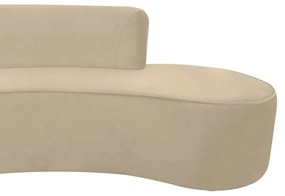Sofá 3 Lugares Eros D07 Curvo 210cm Braço Esquedo Veludo Creme - D'Rossi