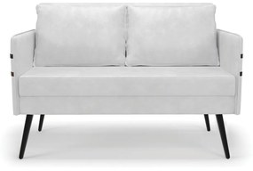 Namoradeira 02 Lugares Mari Corano Pés Palito de Ferro D03 - D'Rossi - Branco
