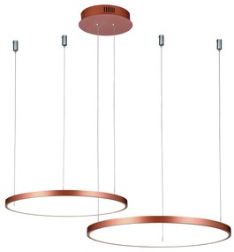 Pendente Orlo Mix Anel Redondo Duplo Ø50Cm Led 45W 3000K Bivolt Cobre... (CB-M = Cobre)