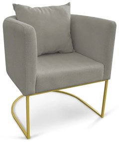 Kit 01 Namoradeira 02 Lugares e 02 Poltronas Paola Linho Base Metálica Dourado D03 - D'Rossi - A26 Grafite