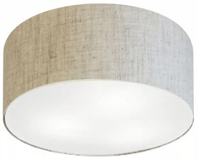Plafon Cilíndrico Md-3013 Cúpula em Tecido 60x21cm Rústico Bege - Bivolt