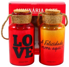 Kit Luminária de Mesa 2 unidades Felicidade Love