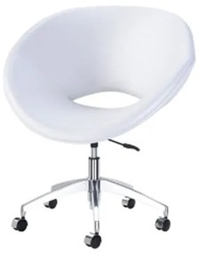 Poltrona Tok Assento Dunas Branco Base Rodizio em Aluminio - 56024 Sun House
