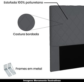 Cabeceira Decorativa 1,40M Baelon Suede Cinza G63 - Gran Belo
