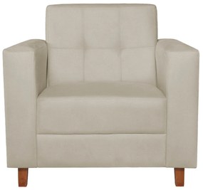 Poltrona Decorativa Denver Linho Bege - ADJ Decor