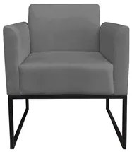 Kit 2 Poltronas Decorativas Base Industrial Preto Maressa S08 Suede Gr