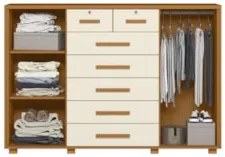 Cômoda Para Quarto 7 Gavetas 160cm Fontaine A02 Off/Cinamomo - Mpozena