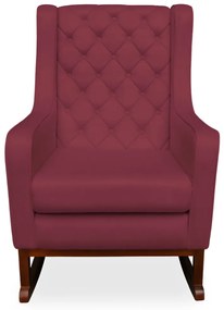 Kit Poltrona Amamentação Balanço Maju com Puff Flor Veludo - Bordô