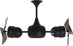 Ventilador De Teto Aco Madeira Preto 127V Mini Duplo