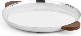 Bandeja Redonda Grande Volupté Prata C/ - Madeira  Madeira