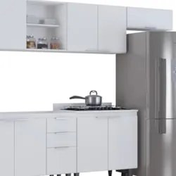 Armário de Cozinha CP06 Para Pia 150cm Pérola Z34 Branco    - Mpozenat