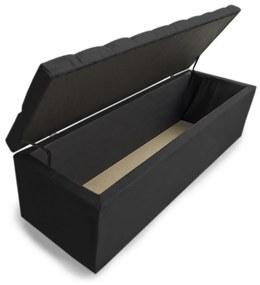 Calçadeira Baú Casal King 195cm Nicole Capitonê Suede Preto - Sheep Estofados - Preto